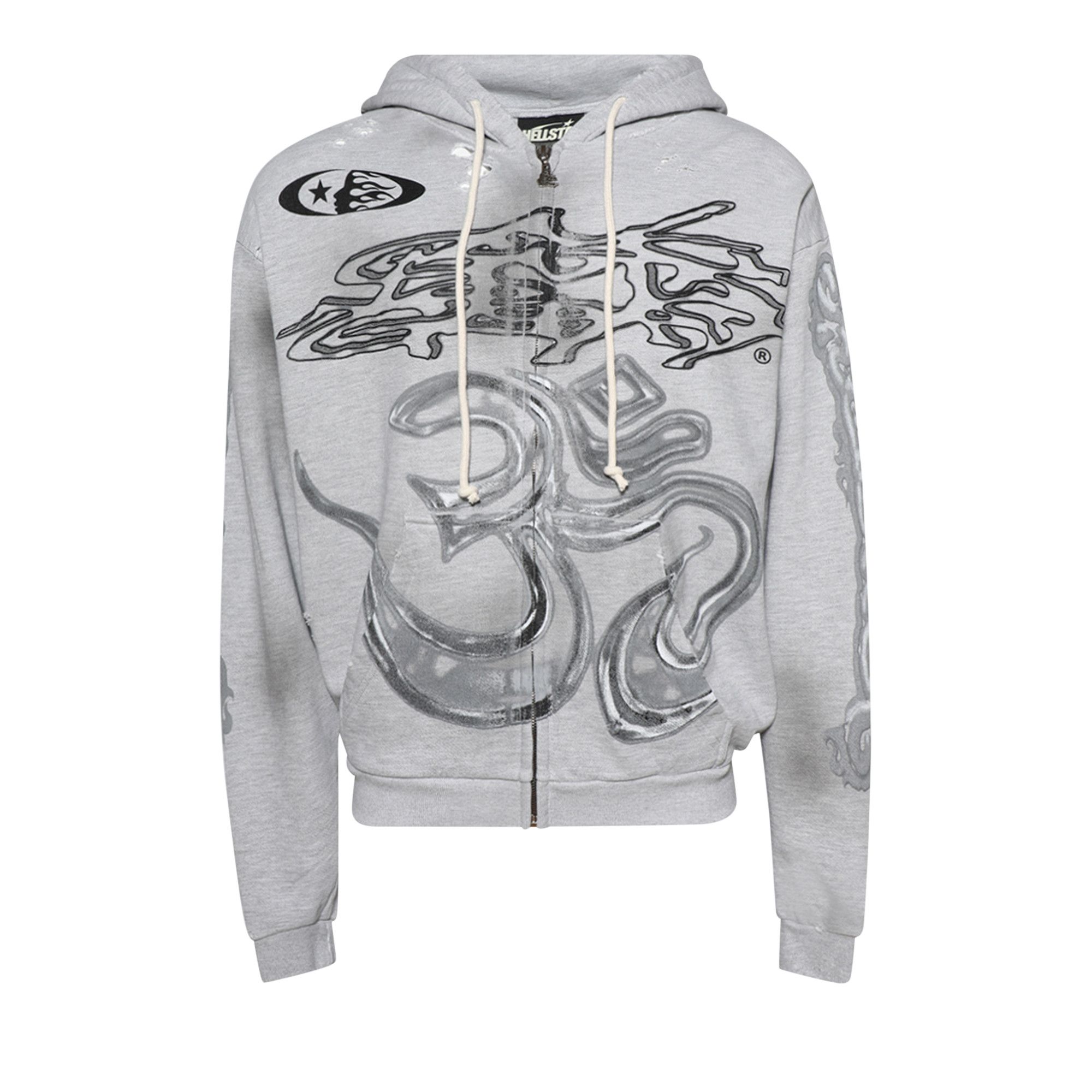 HELLSTAR Yoga ジップ パーカー グレー○関送無料○ Buy Hellstar Yoga Zip-Up Hoodie 'Grey' - HSCXHOO02 GREY | GOAT