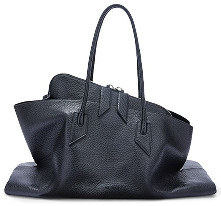 The Attico La Passeggiata Medium Top Handle Bag Black