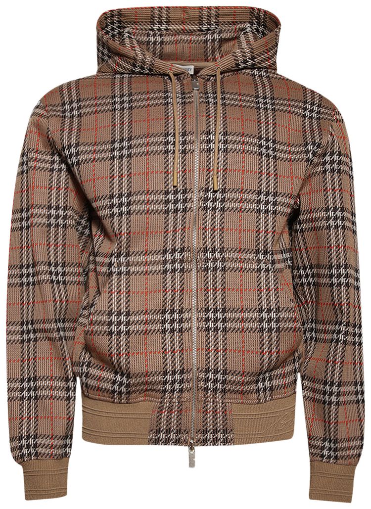 Burberry Check Zip Hoodie Nut Ip Check