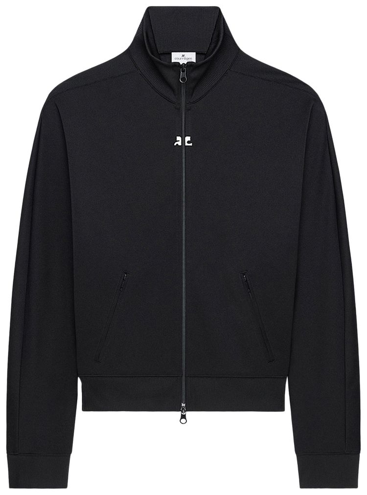 Courreges Logo Embroidered Track Jacket Black