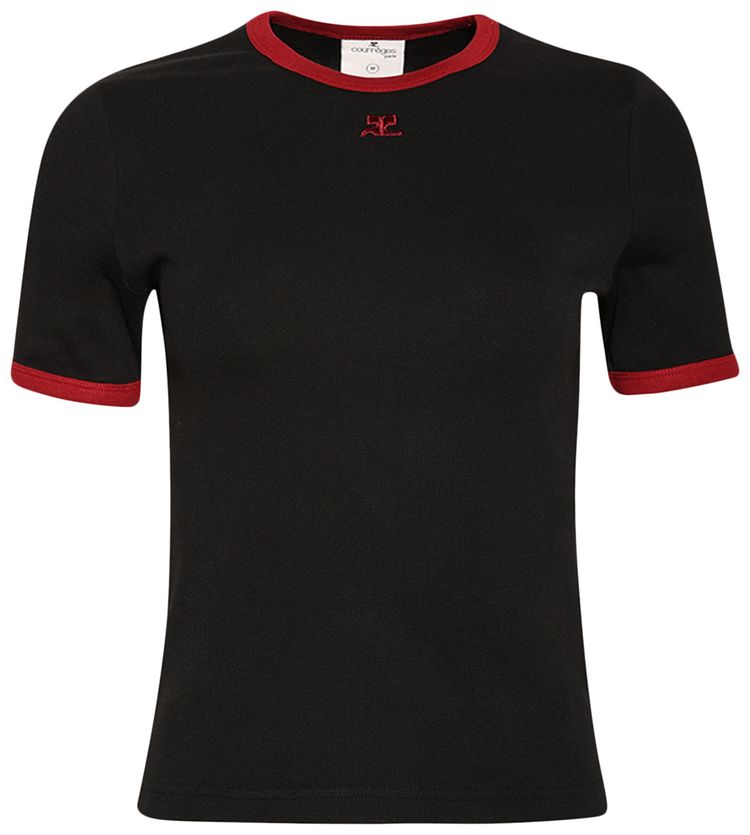 Courreges Heritage Crewneck T Shirt BlackRuby