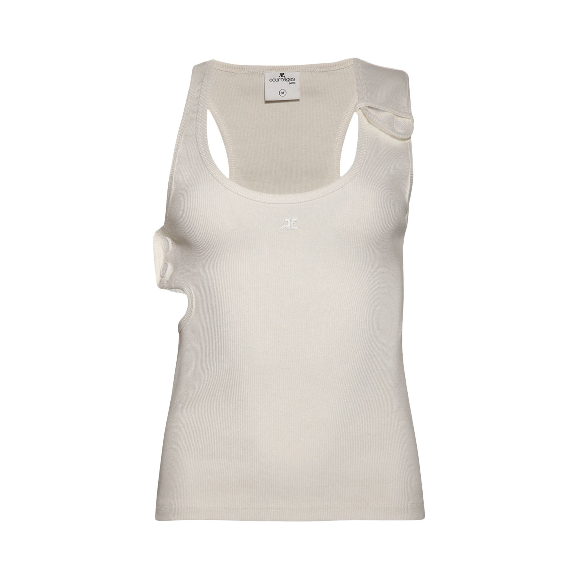Tシャツ・カットソー COURREGES Women Tops 125JDE118JS0194 0001 White Buy Courrèges 90s Ribbed Tank Top 'Heritage White