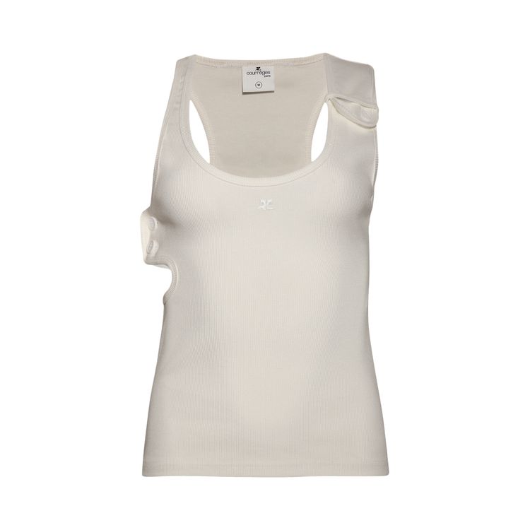 Courreges 90s Ribbed Tank Top Heritage White