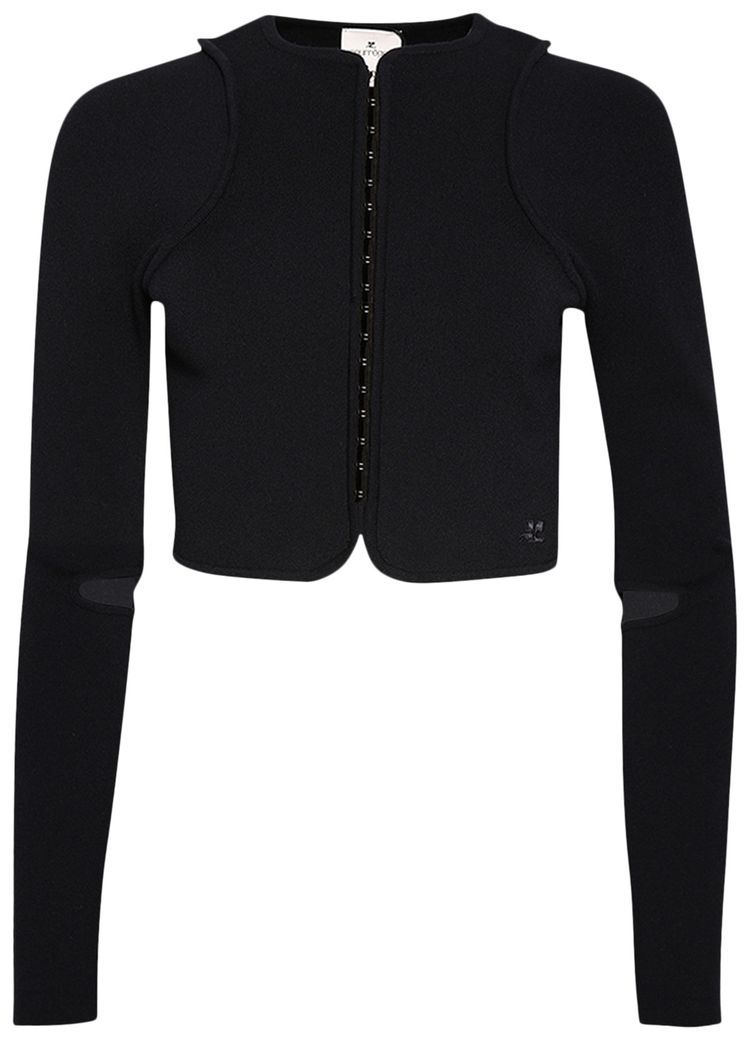 Courreges Scuba Knit Cardigan Navy