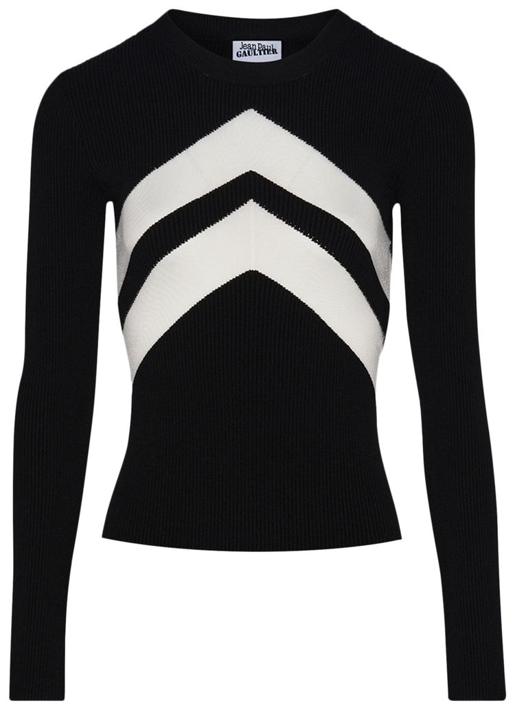 Jean Paul Gaultier Chevrons Top Black