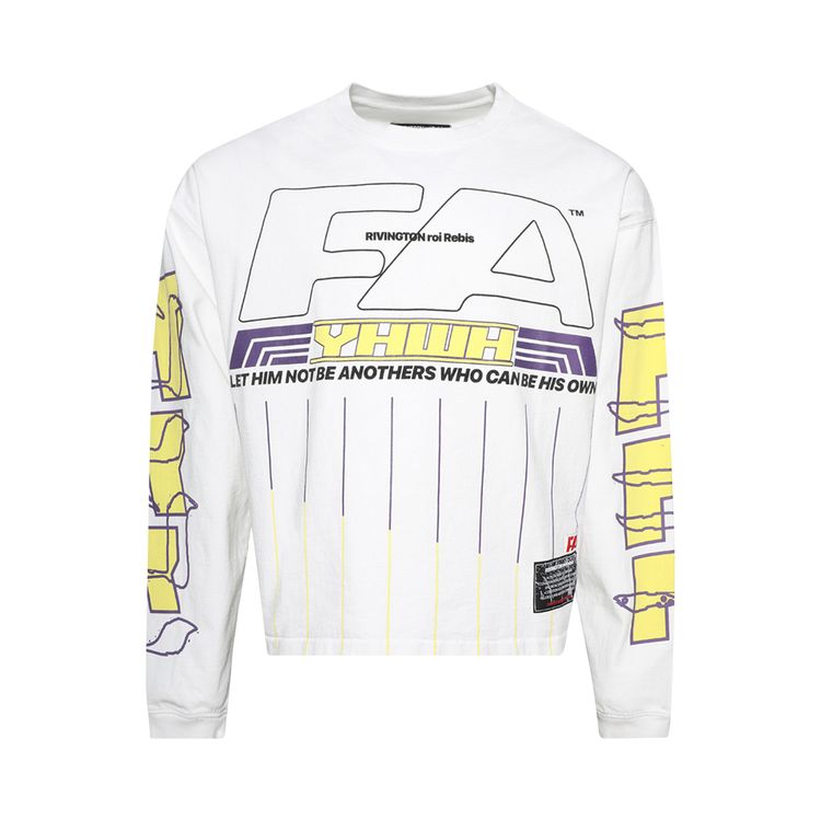 RIVINGTON roi Rebis His Own Racing Long Sleeve Tee Optic White