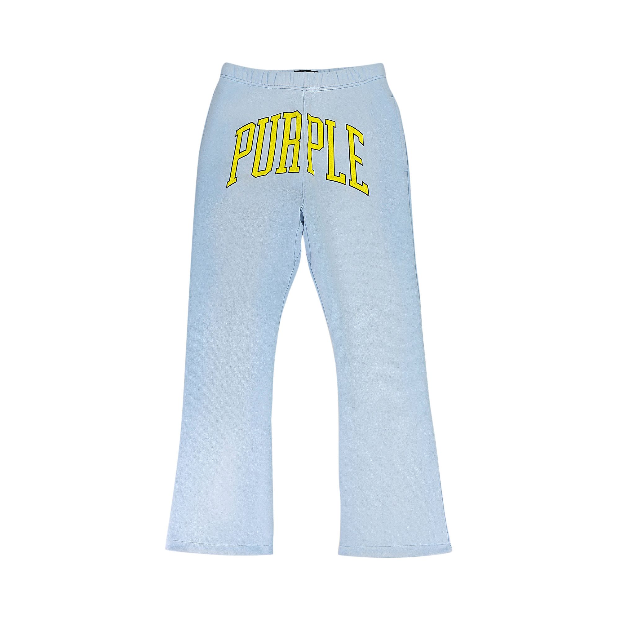 パープルブランド PURPLE BRAND  P459-HBBC124 Collegiate Flared Pants ロゴプリントスウェットフレアロングパンツ メンズ M ※12/28～1/6 発送・問い合わせ遅延 Buy PURPLE BRAND Collegiate Flared Pants 'Blue' - P459 HDCC124 | GOAT