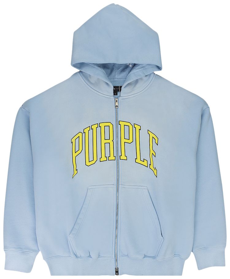 PURPLE BRAND Collegiate Zip Up Hoodie Blue