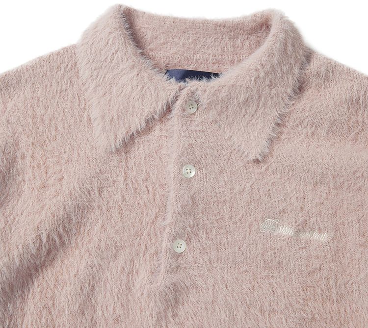 thisisneverthat SCT Logo Shaggy Knit Polo Pink