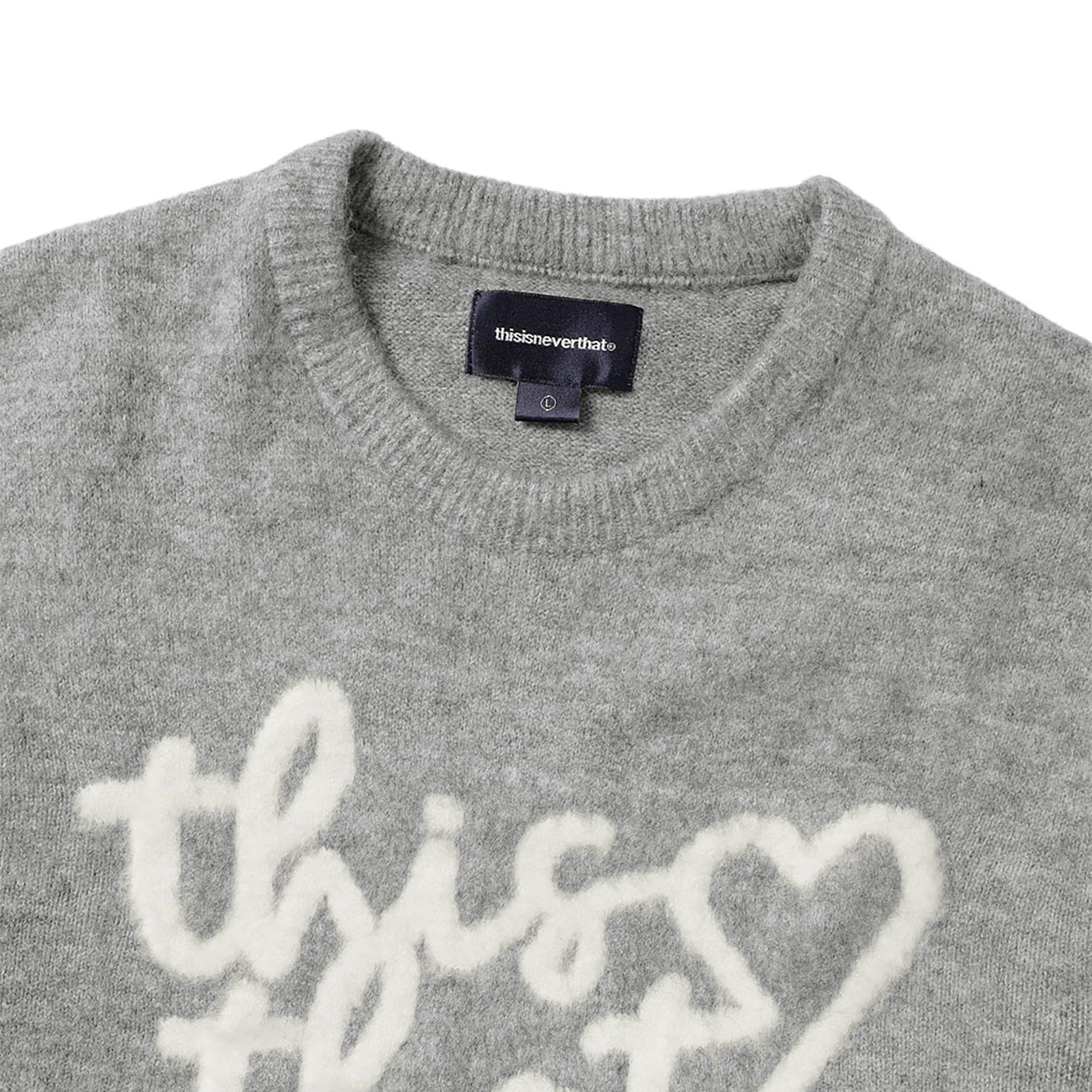 Buy thisisneverthat Heart Logo Knit Sweater 'Heather Grey