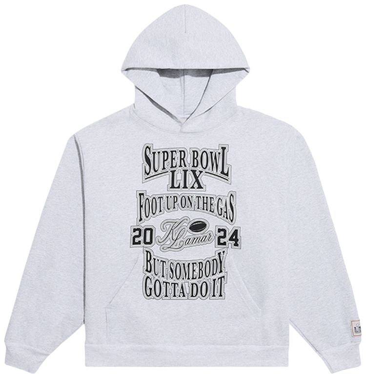 Willy Chavarria x Kendrick Lamar x NFL Foot Up On The Gas Hoodie Heather Grey