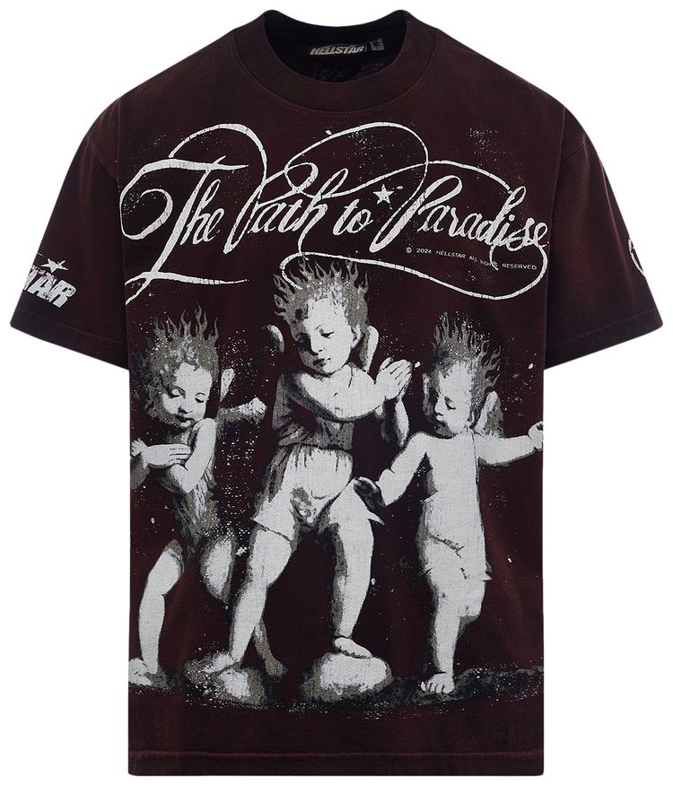 Hellstar Cherubs T Shirt Brown