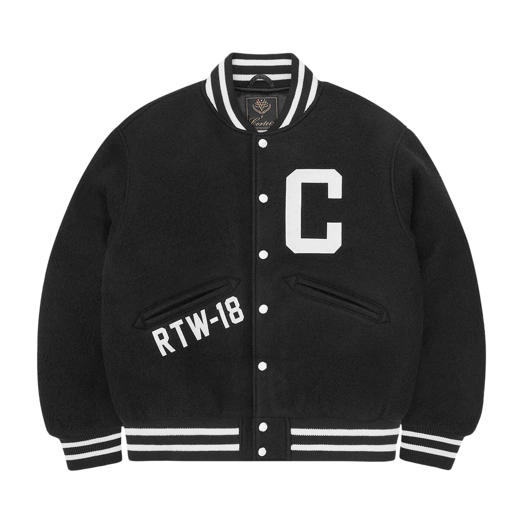 Buy Corteiz Casentino Wool Varsity Jacket 'Black' - 07892