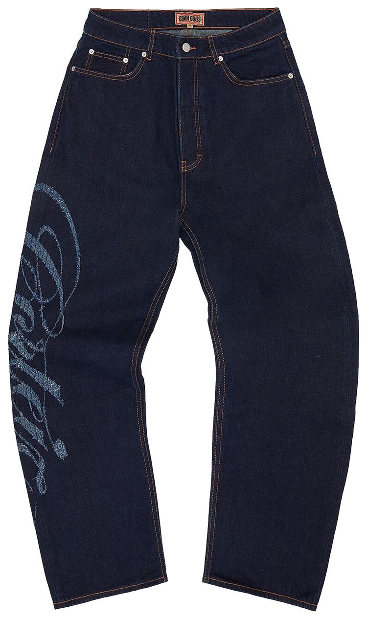 Corteiz Frayed Denim Baggy Jeans Indigo