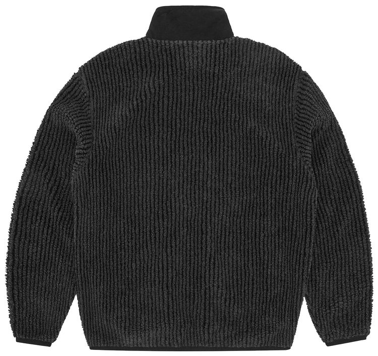 Corteiz Two Tone Sherpa Fleece Jacket BlackGrey