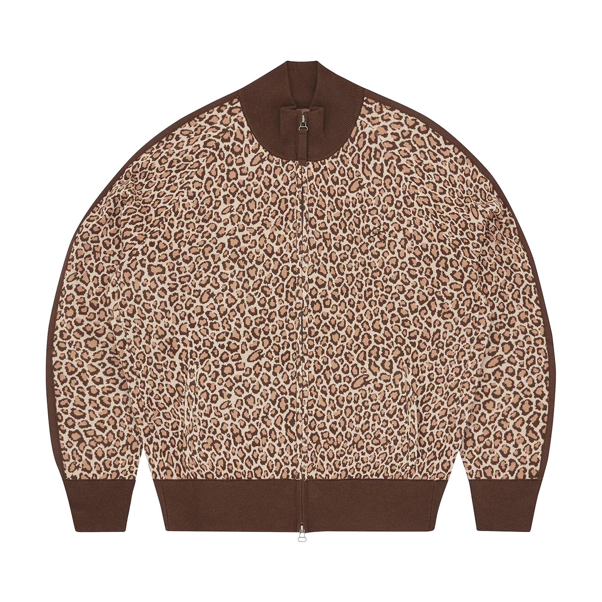 Buy Corteiz VVS Leopard Jacquard Knit Zip Up 'Brown' - 07892