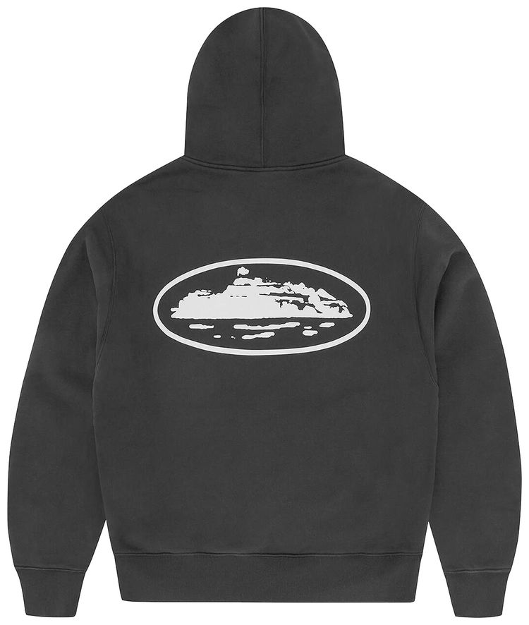 Corteiz Island Puff Print Zip Hoodie Black