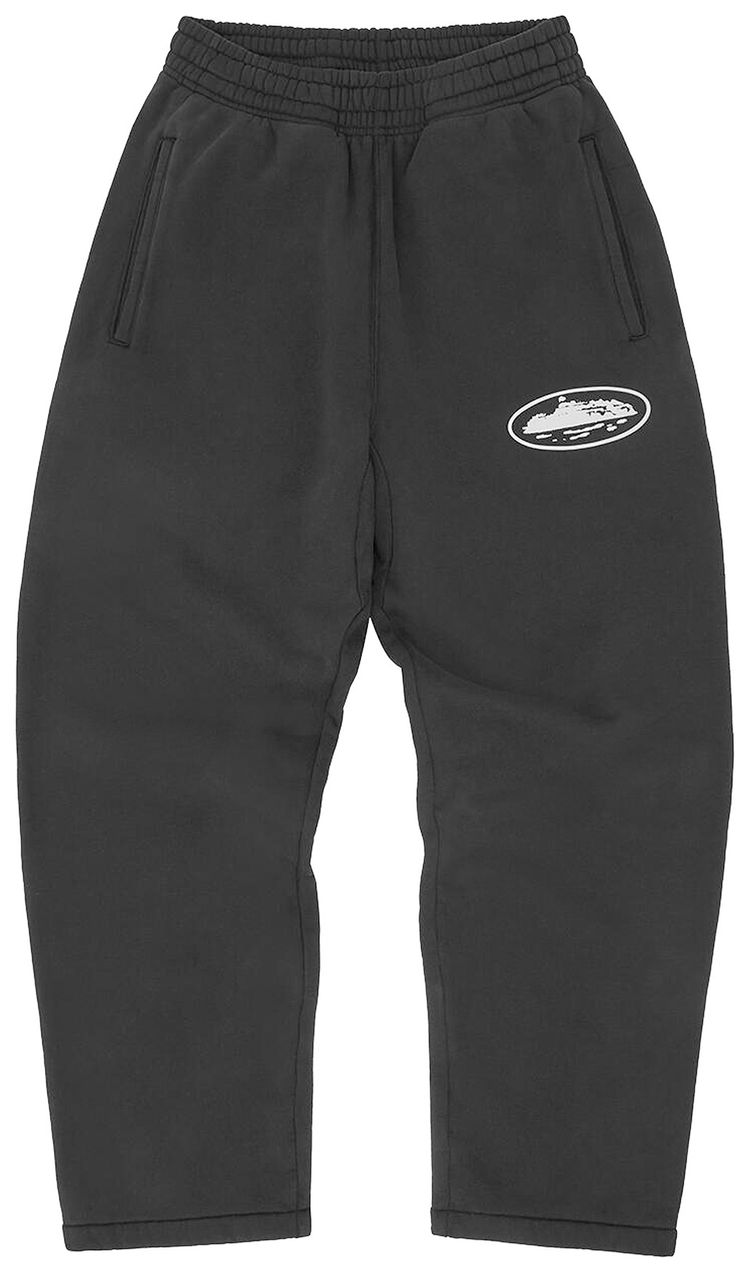 Corteiz Island Puff Print Open Hem Pant Black