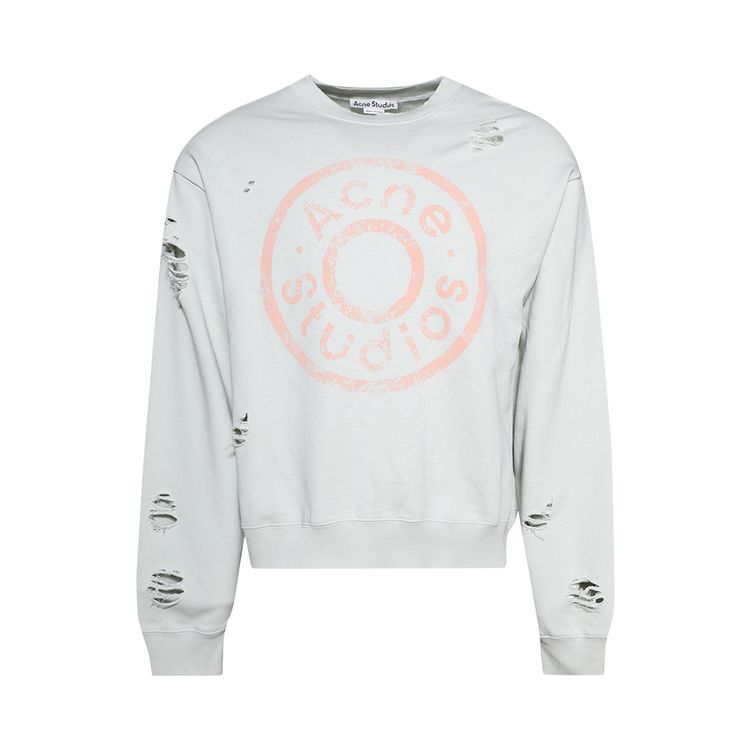 Acne Studios Logo Printed Sweater Ice Blue