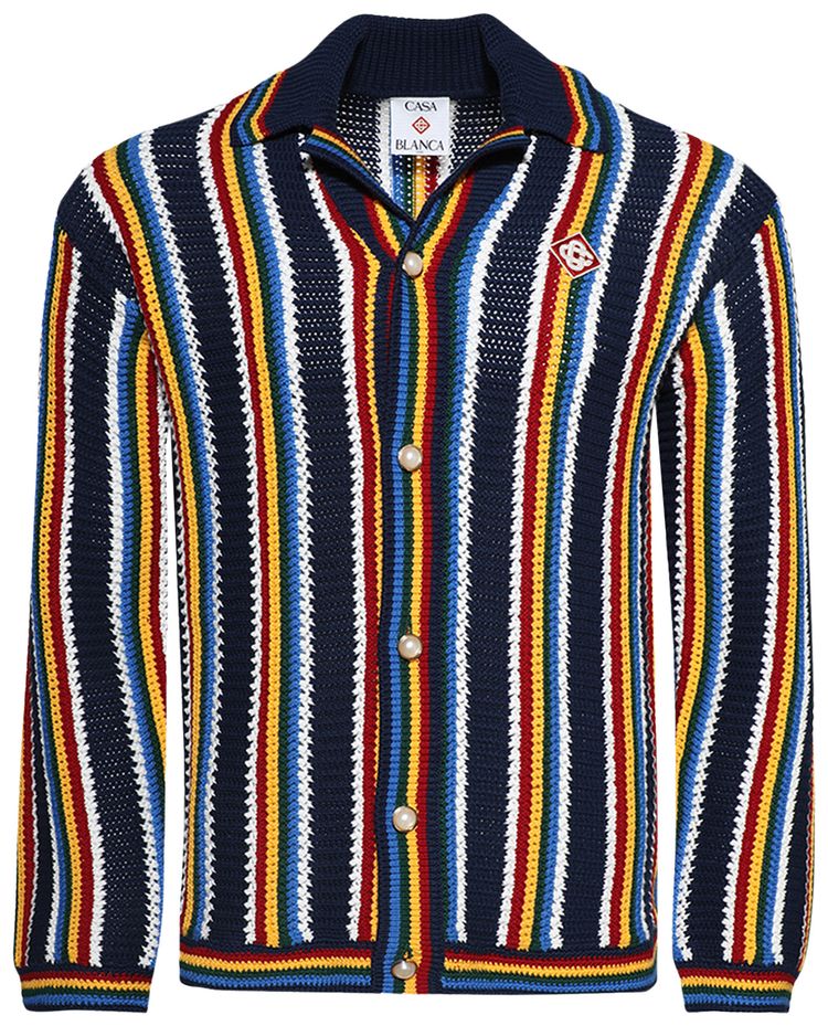 Casablanca Crochet Shacket Navy