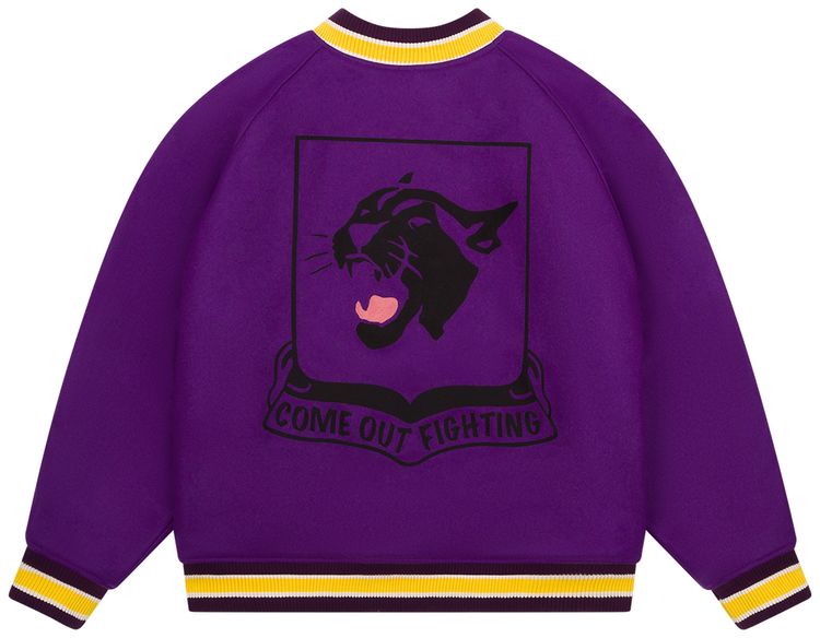 Denim Tears Come Out Fighting Varsity Jacket Purple