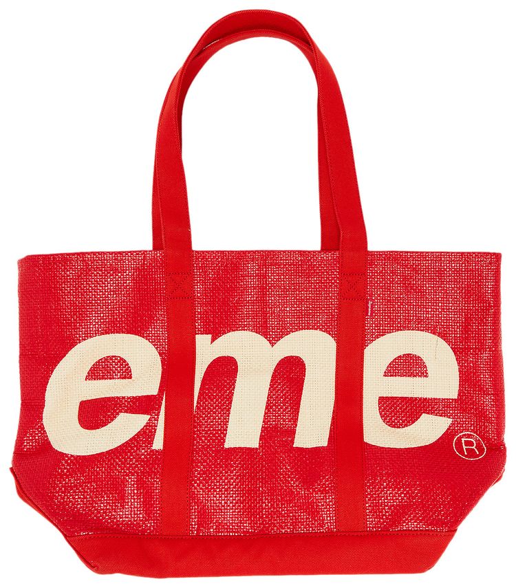 Supreme Raffia Tote Red