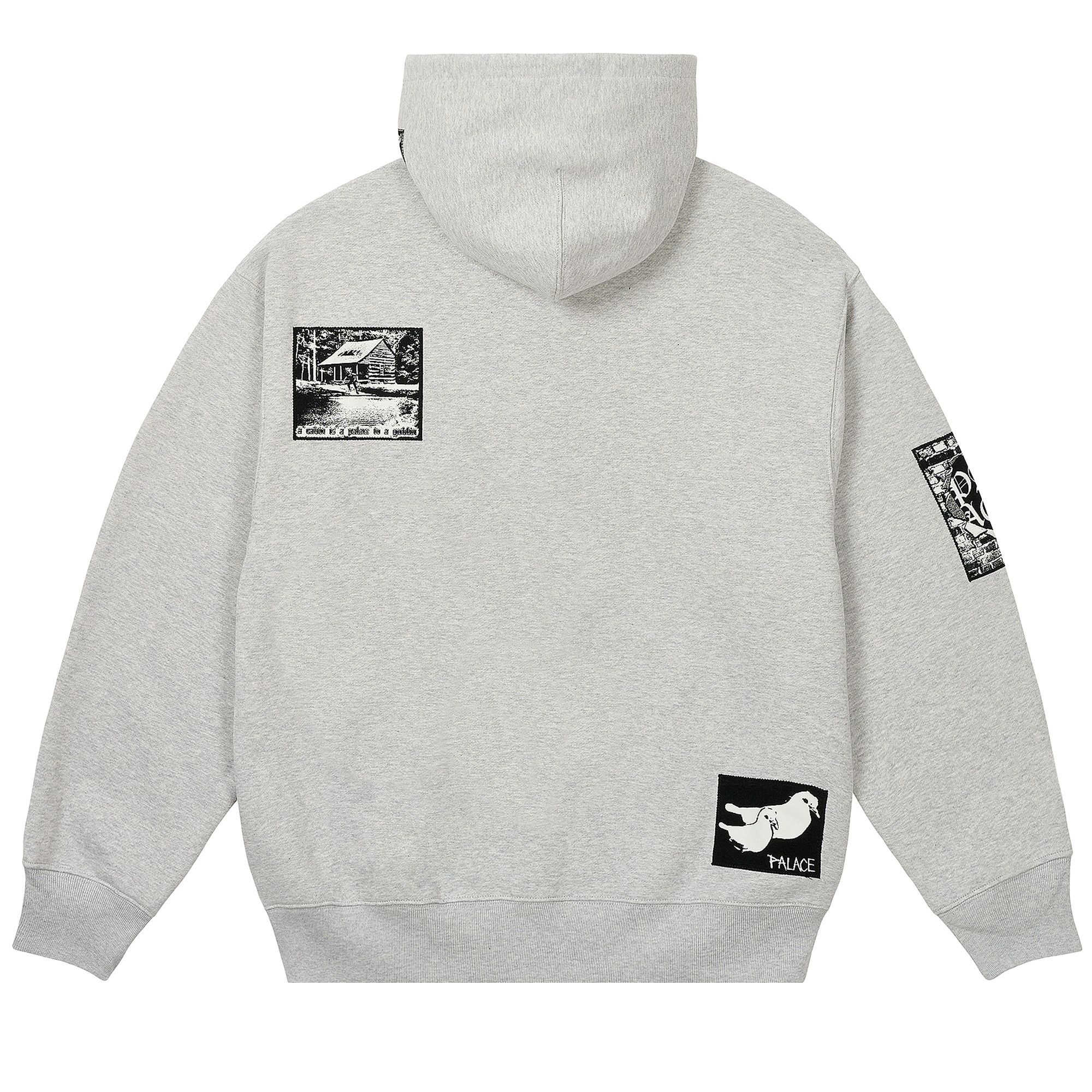 Buy Palace Patch Up Zip Hood 'Grey Marl' - P28CS066 | GOAT