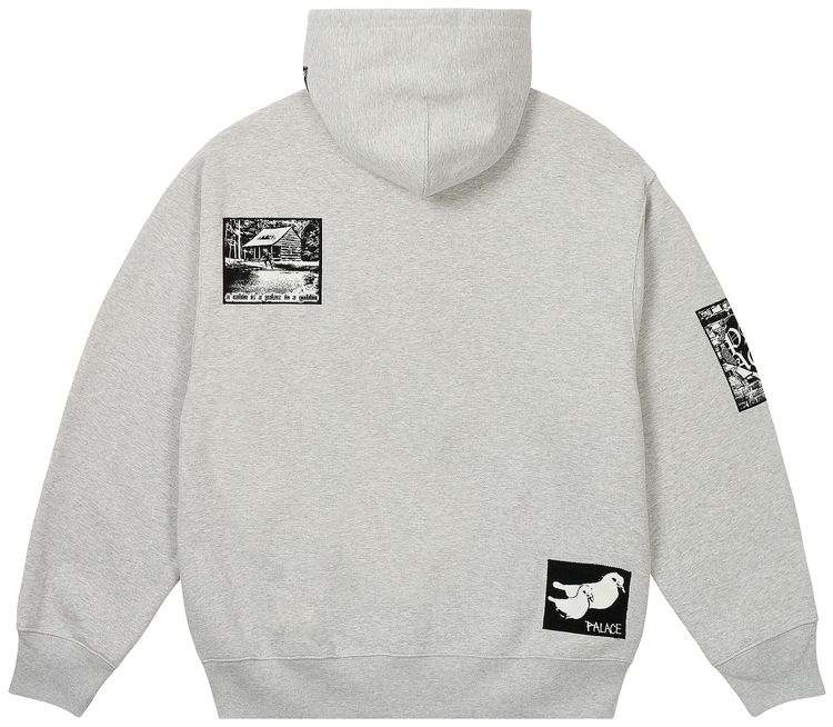 Palace Patch Up Zip Hood Grey Marl