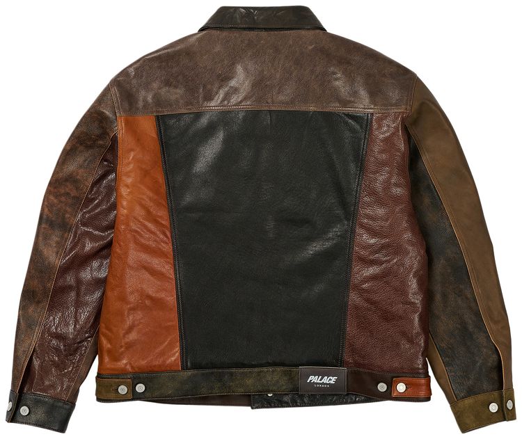Palace Patchy Leather Jacket Multicolor