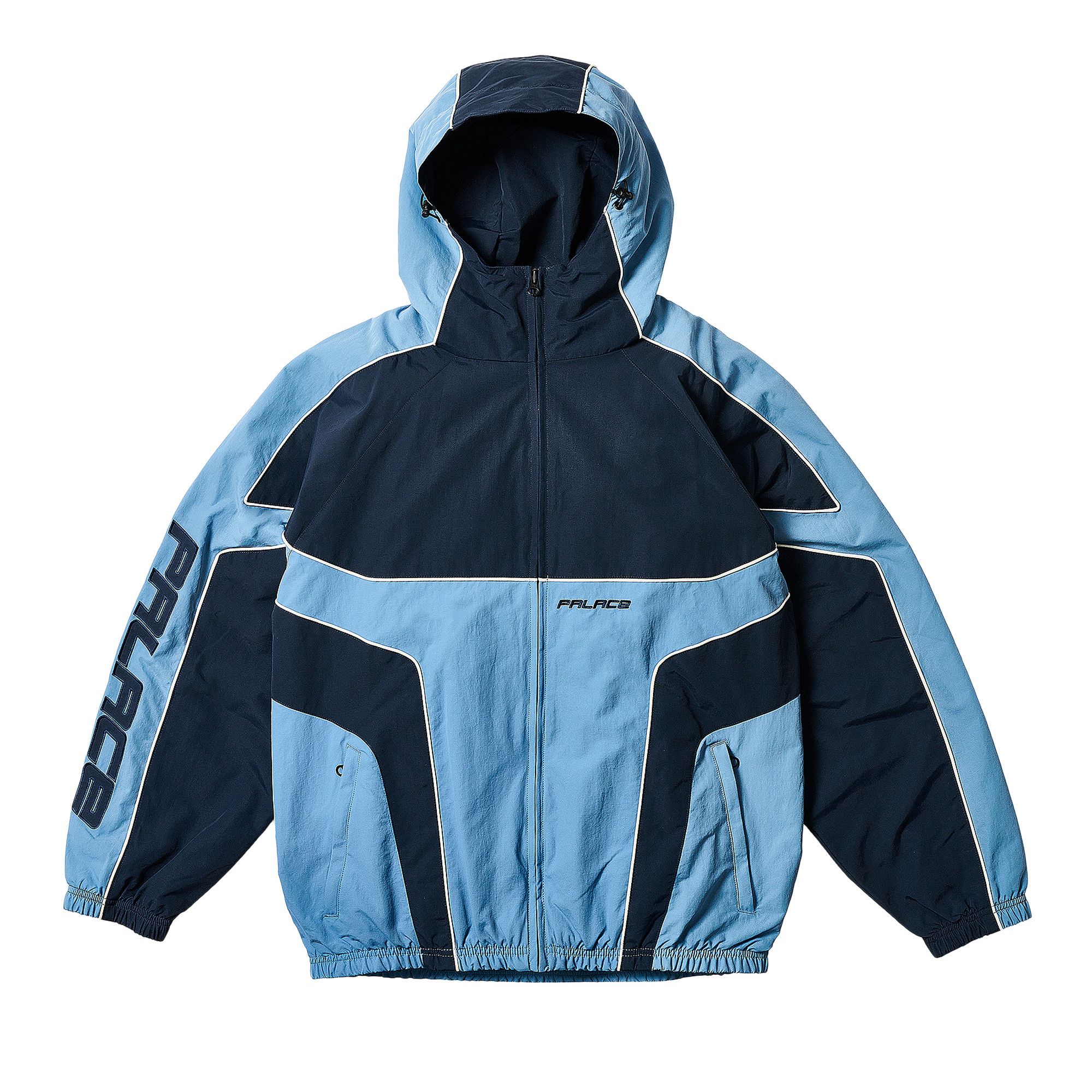 Buy Palace Piped Hooded Shell Jacket 'Blue' - P28JK006 | GOAT