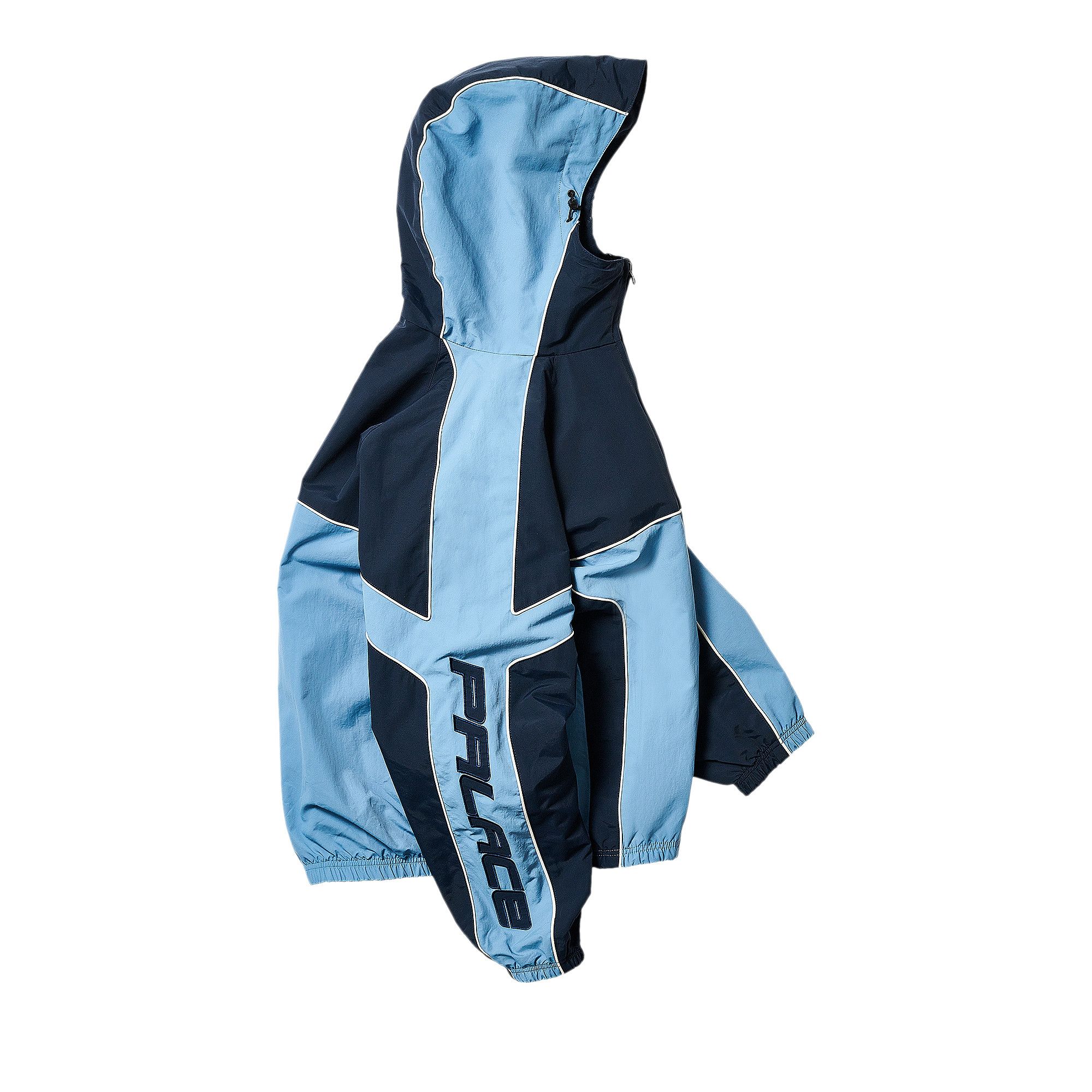 Buy Palace Piped Hooded Shell Jacket 'Blue' - P28JK006 | GOAT