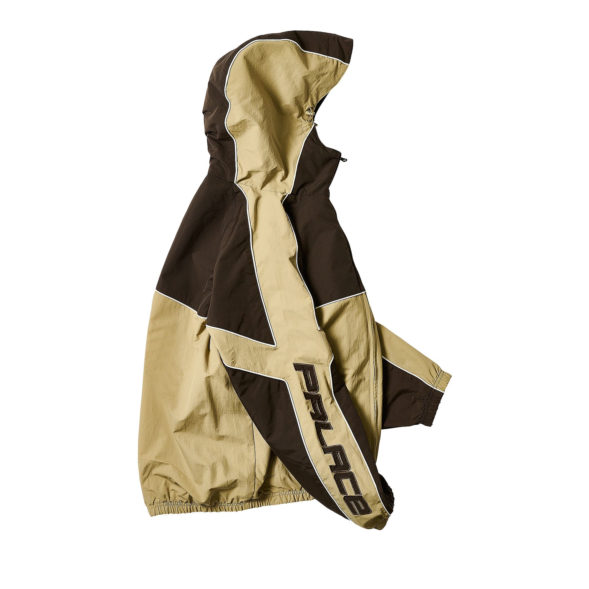 Buy Palace Piped Hooded Shell Jacket 'Brown' - P28JK052 | GOAT
