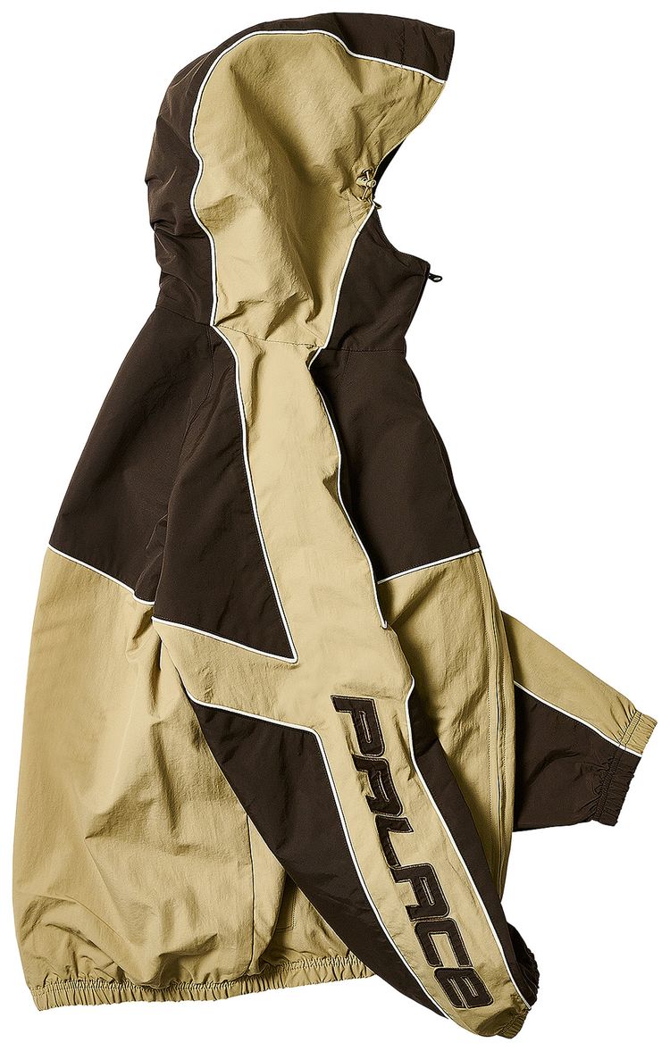 Palace Piped Hooded Shell Jacket Brown