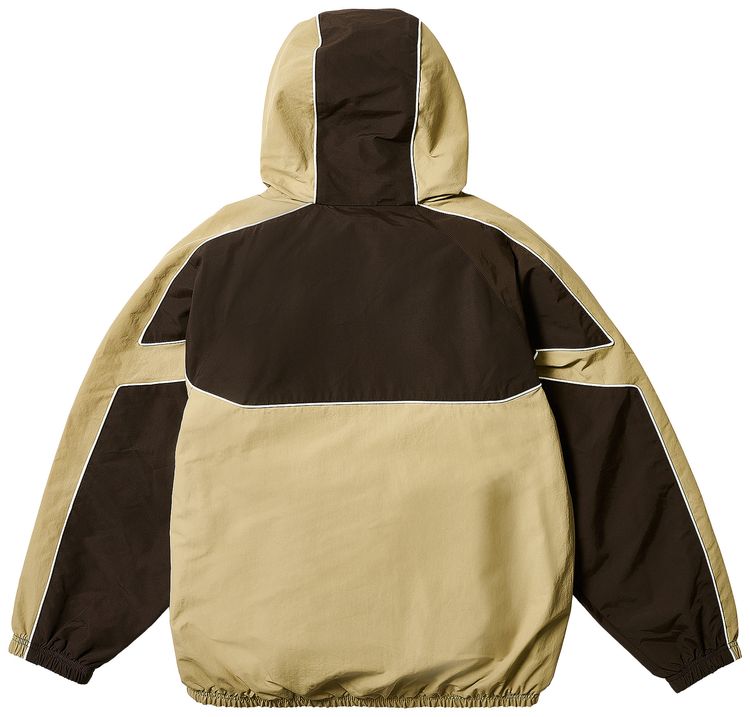 Palace Piped Hooded Shell Jacket Brown