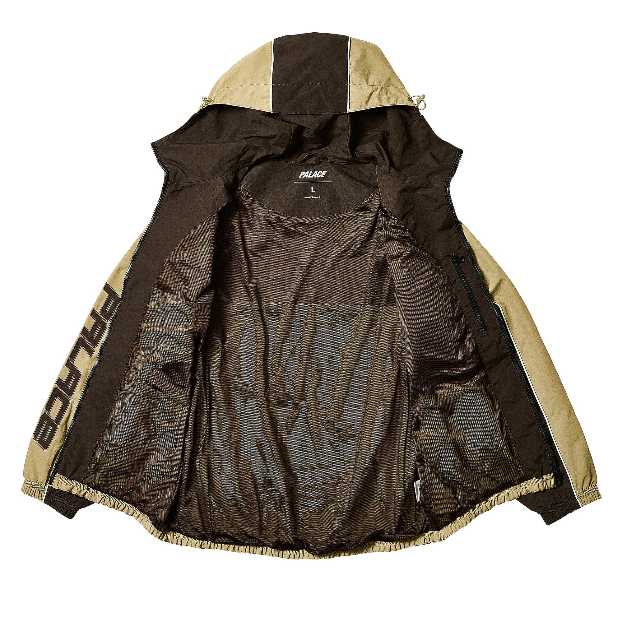 Buy Palace Piped Hooded Shell Jacket 'Brown' - P28JK052 | GOAT