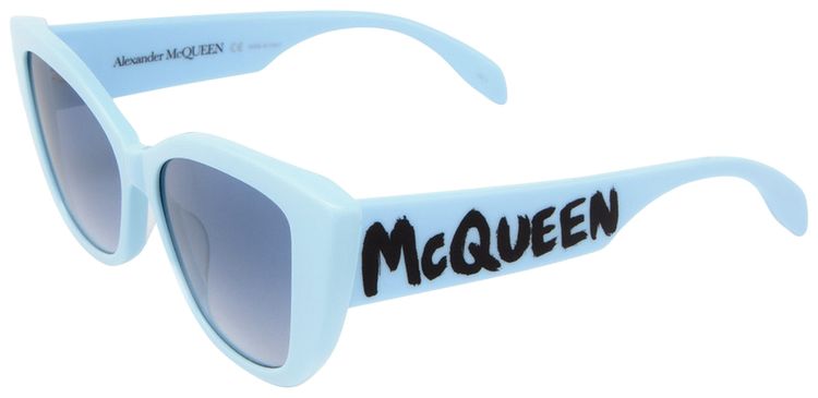 Alexander McQueen Graffiti Vintage Sunglasses Light Blue