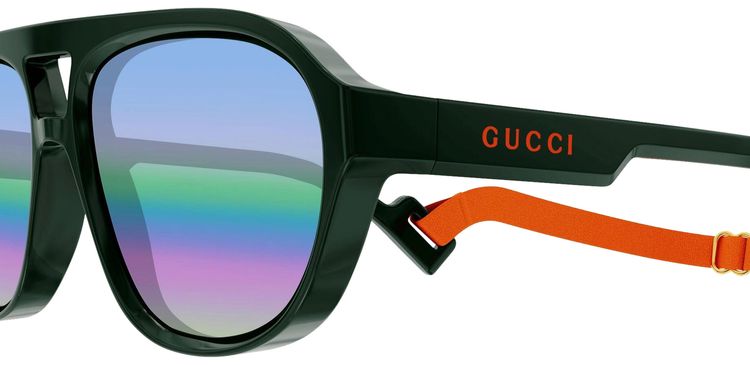 Gucci Aviator Style Sunglasses GreenGrey