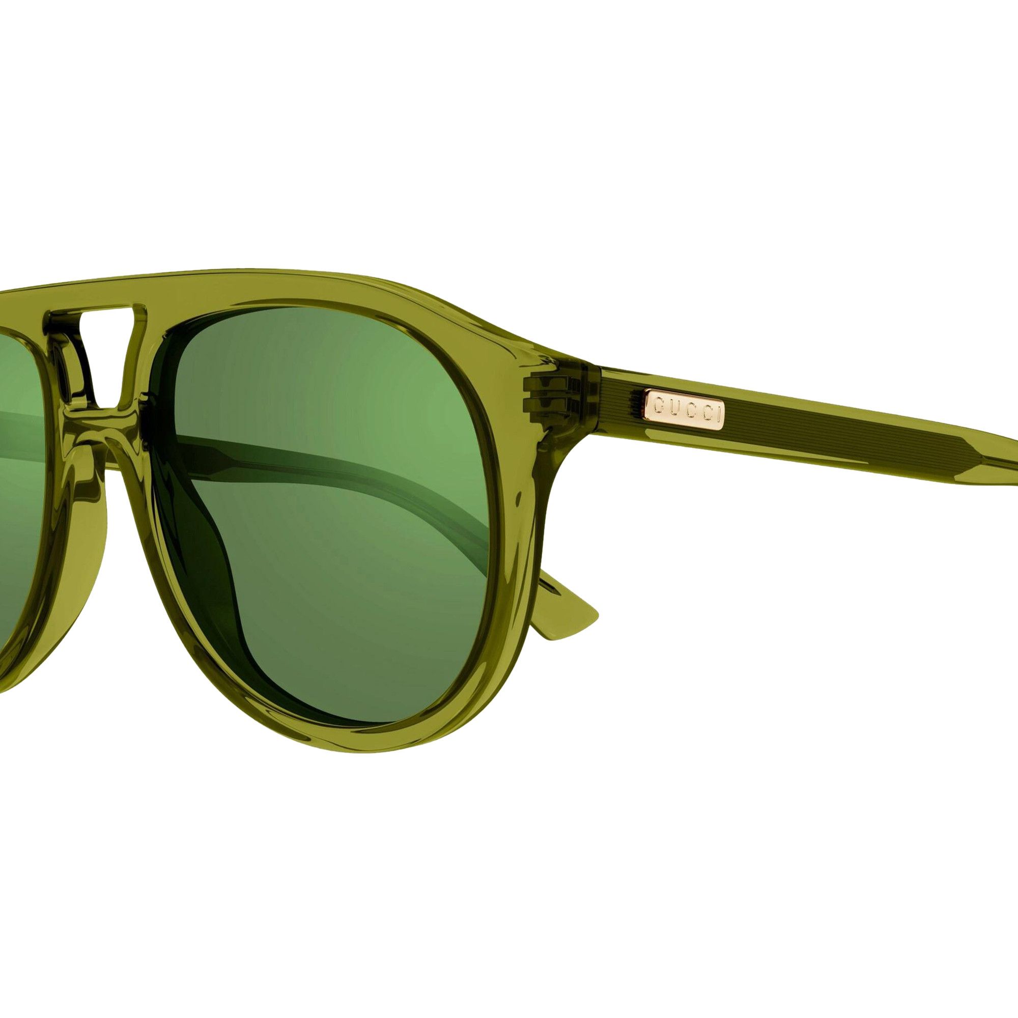 GUCCI グリーンレッド アビエータサングラス Aviator metal sunglasses in gold metal | GUCCI® US
