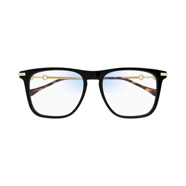 Gucci Square Glasses BlackGoldTransparent