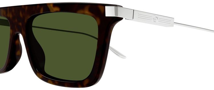 Gucci Square Sunglasses HavanaSilverGreen