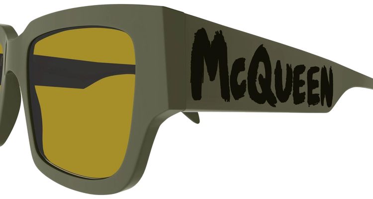 Alexander McQueen Square Sunglasses GreenYellow