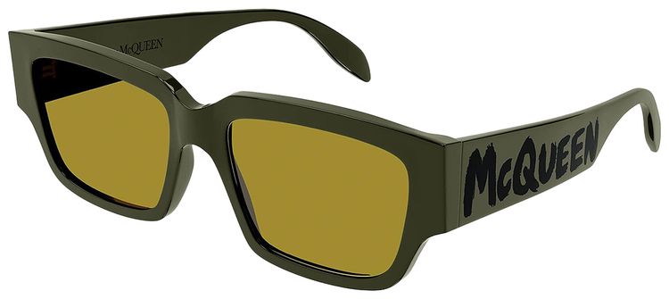 Alexander McQueen Square Sunglasses GreenYellow