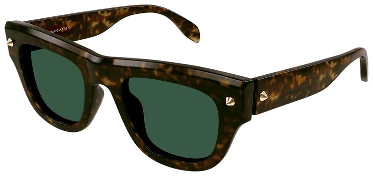 Alexander McQueen Square Sunglasses HavanaGreen