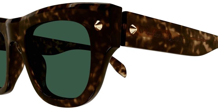 Alexander McQueen Square Sunglasses HavanaGreen