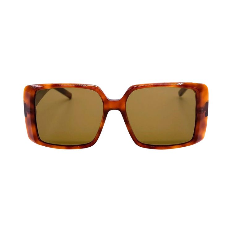 Saint Laurent Square Sunglasses HavanaBrown