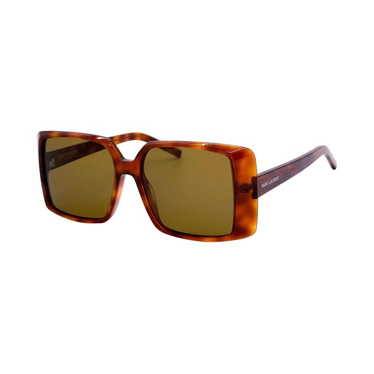 Saint Laurent Square Sunglasses HavanaBrown