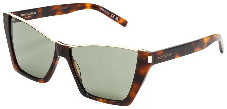 Saint Laurent Kate Sunglasses HavanaGreen