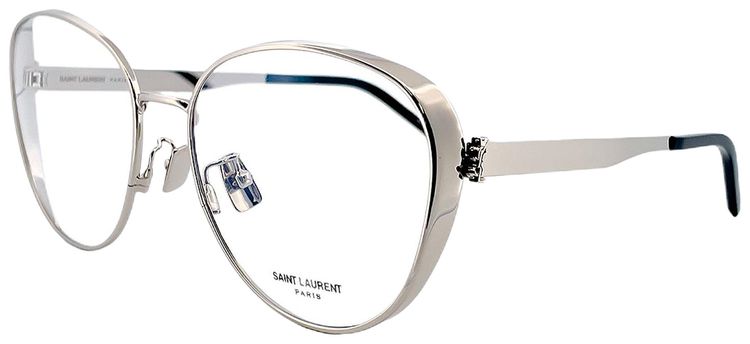 Saint Laurent Round Eyeglasses Silver