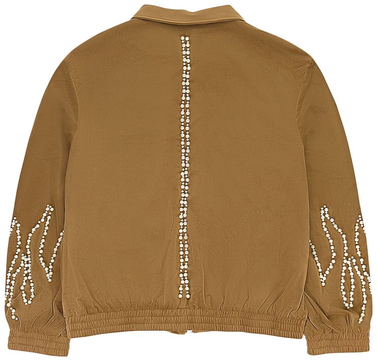 Birth Of Royal Child Flame Pearl Velvet Work Jacket Brown