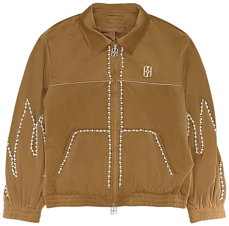 Birth Of Royal Child Flame Pearl Velvet Work Jacket Brown